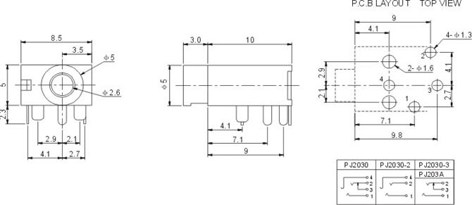 耳機插座PJ203A