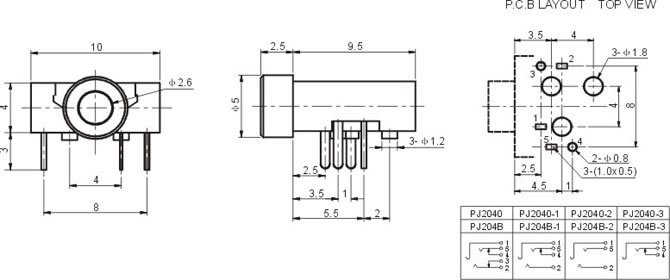 耳機插座PJ204B