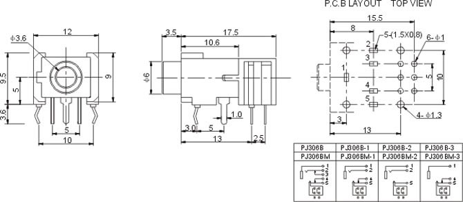 耳機插座PJ306B