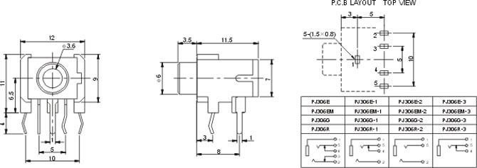 耳機插座PJ306E