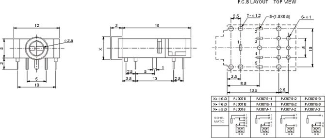 耳機(jī)插座PJ307B