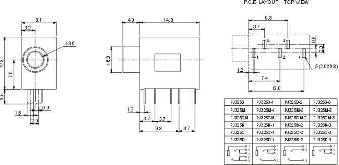 耳機插座PJ325D