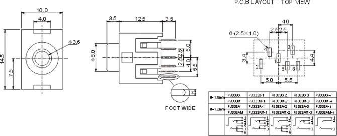 耳機插座PJ3330