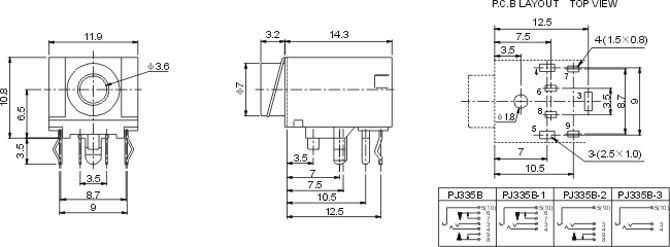耳機插座PJ335B