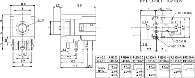 耳機插座PJ336A