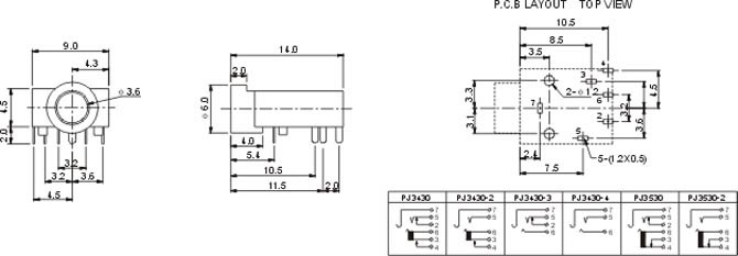 耳機(jī)插座PJ3430 PJ3530