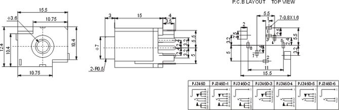 耳機插座PJ3460