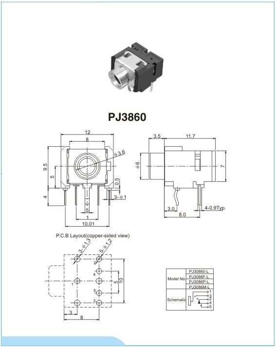 耳機插座PJ3860