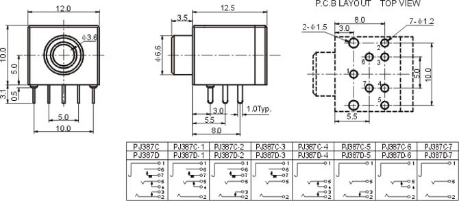 耳機插座PJ387D