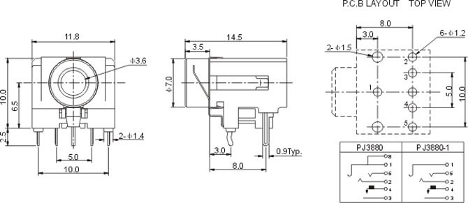 耳機插座PJ3880-1